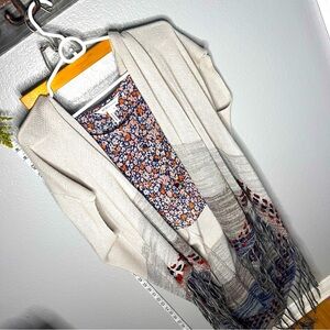 Lux apothetique boho cozy fringed sleeveless shawl. One size.
